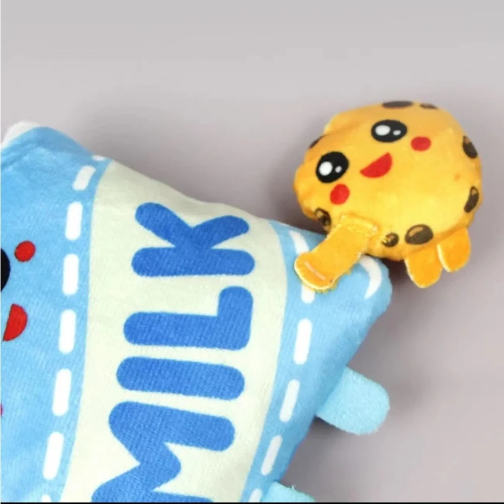 Puppy & Cat Squeaky Plush Milk Pattern Interactive Toy